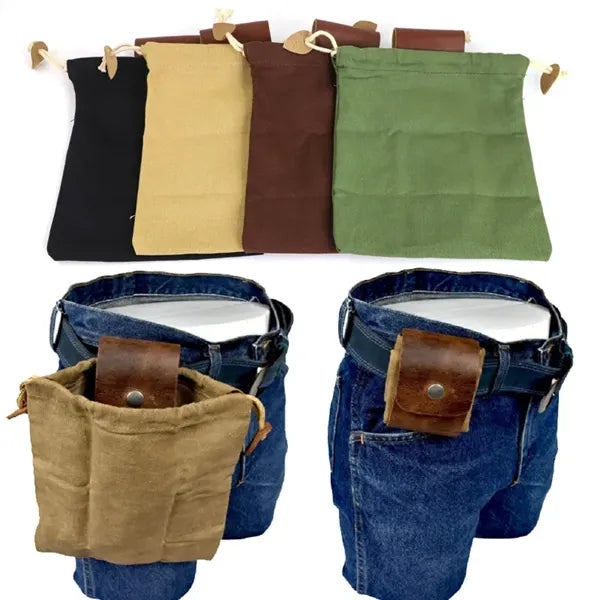 Canvas Foraging Folding Pouch Collapsible Fruit Picking Bag