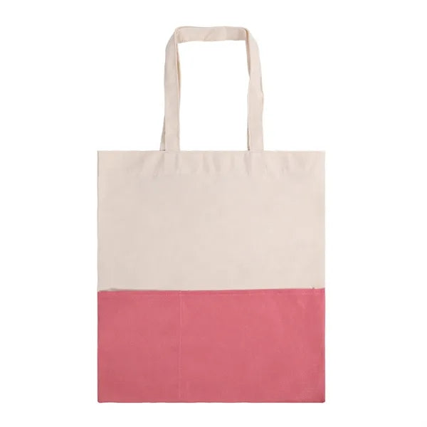 Two Tone Cotton/ Burlap Tote with Pocket ( 14.5'' x 16" )