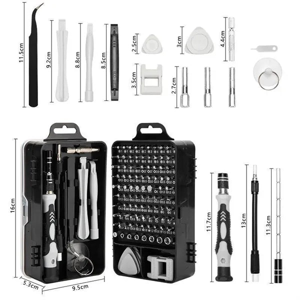 115 in 1 Precision Screwdriver Set Repair Tools Kit Case