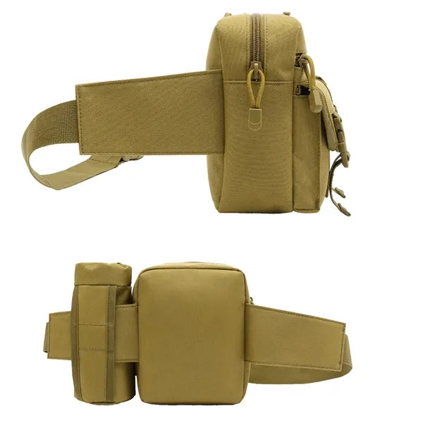 Tactical Waist Pouch Fanny Pack W/ Water Bottle Holder