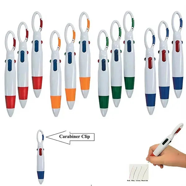 4 Color in One Buckle Carabiner Ballpoint Pen