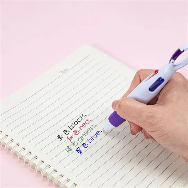 4 Color in One Buckle Carabiner Ballpoint Pen