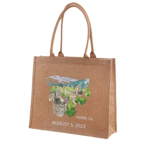 Full color Jute Bags -15.75x14x7.5