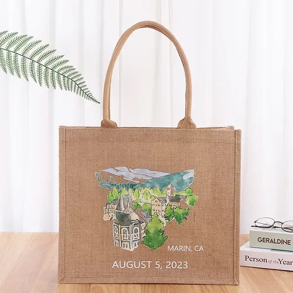 Full color Jute Bags -15.75x14x7.5