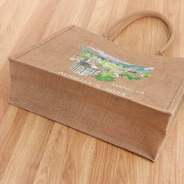 Full color Jute Bags -15.75x14x7.5