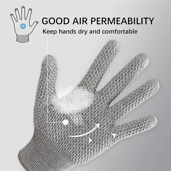 Level 5 Cut Proof Chainmail Kitchen Safety HPPE Gloves