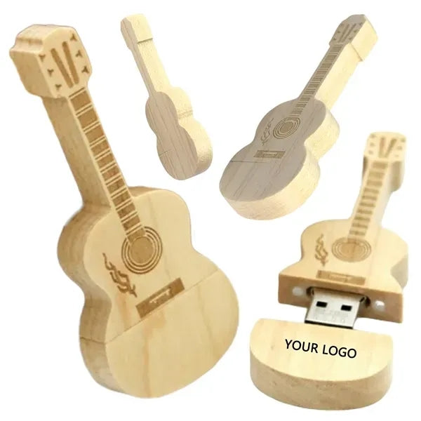 16GB Guiter Shaped Wooden USB Flash Drivee