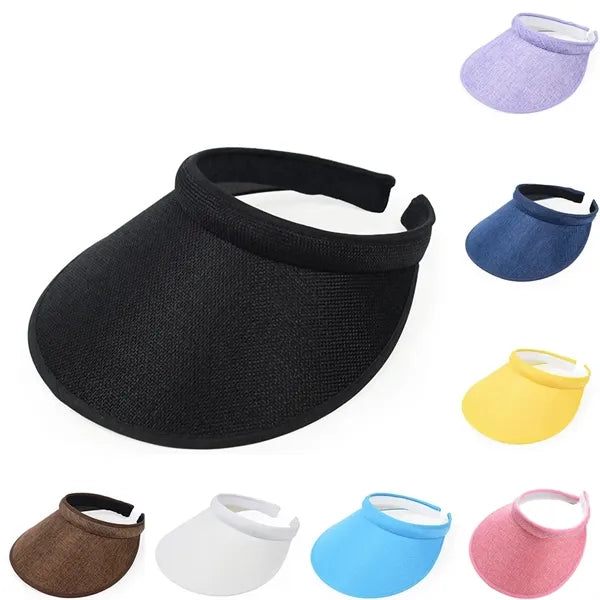 Cotton Open-Top Wide Brim Sun Visor Hat