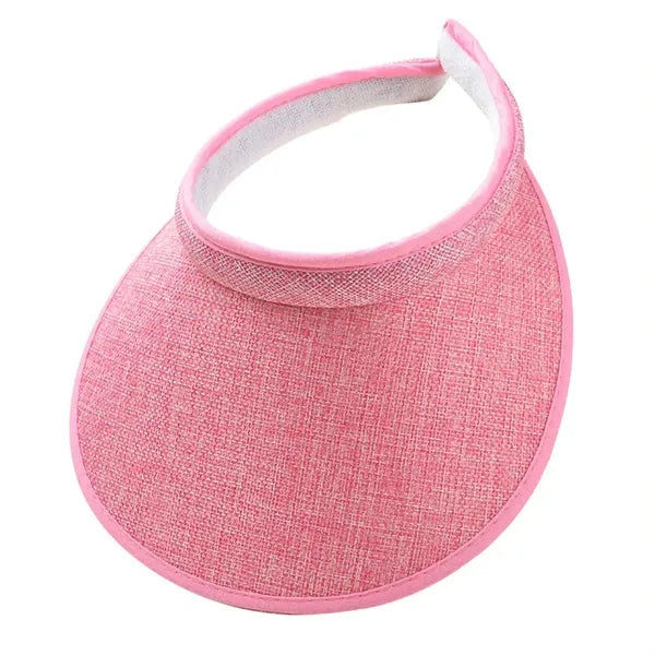 Cotton Open-Top Wide Brim Sun Visor Hat