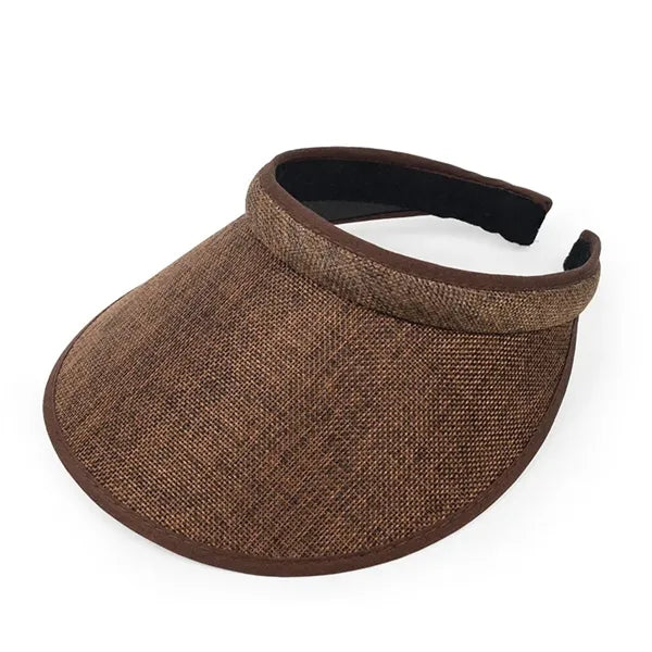 Cotton Open-Top Wide Brim Sun Visor Hat