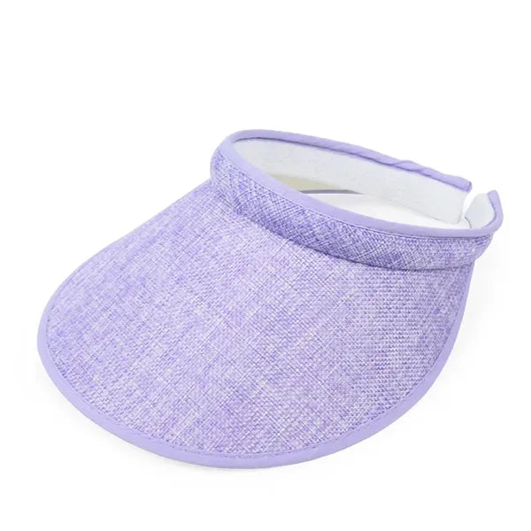 Cotton Open-Top Wide Brim Sun Visor Hat