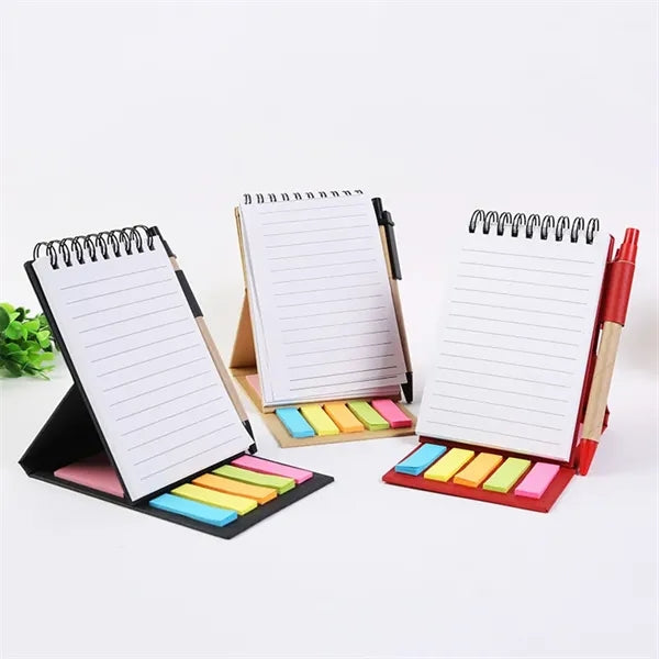 Three-Dimensional Kraft Paper Coil Sticky Note Set with Pen
