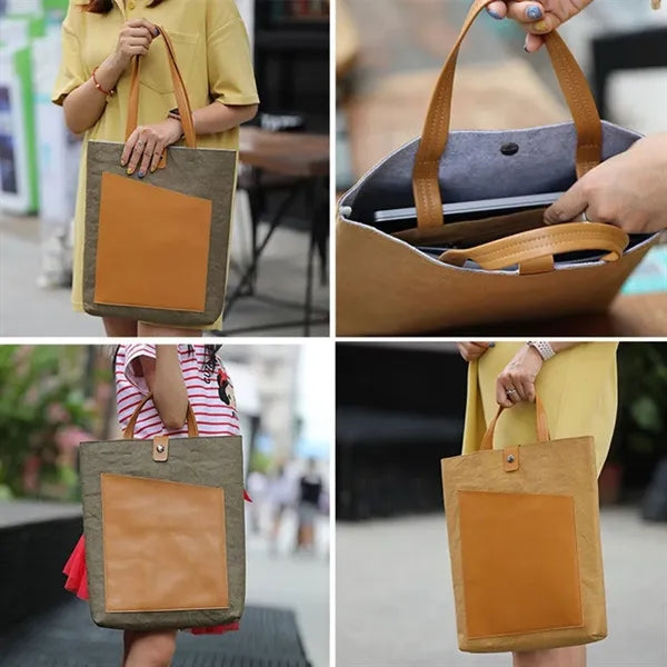 Debossed Eco-friendly Tyvek Tote Bag with Handle