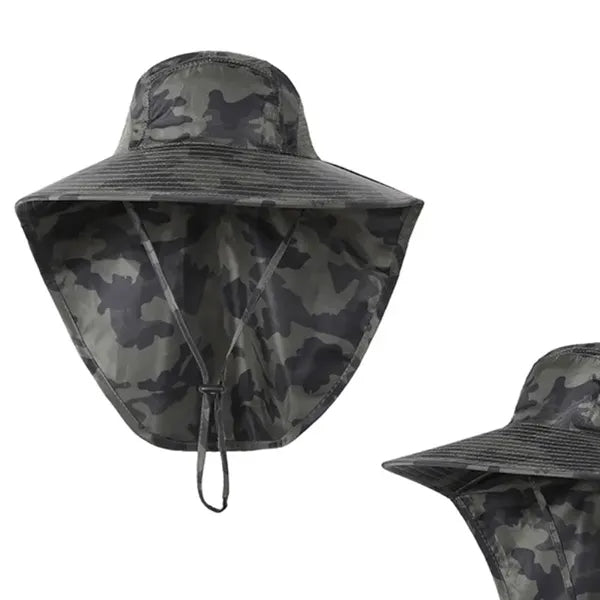 Wide Brim Sun Hat With Neck Flap
