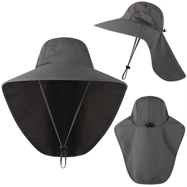 Wide Brim Sun Hat With Neck Flap