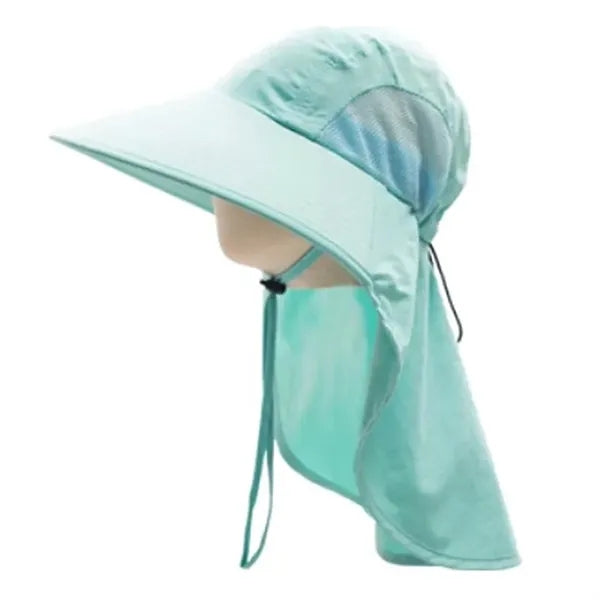 Wide Brim Sun Hat With Neck Flap
