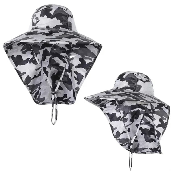 Wide Brim Sun Hat With Neck Flap