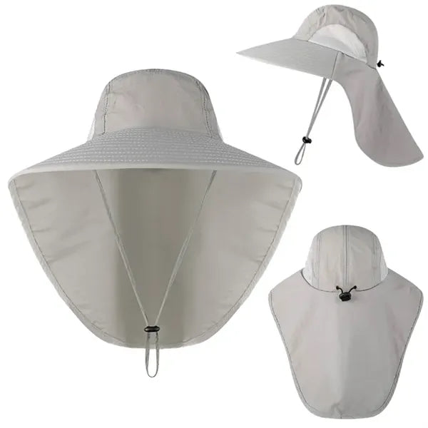 Wide Brim Sun Hat With Neck Flap