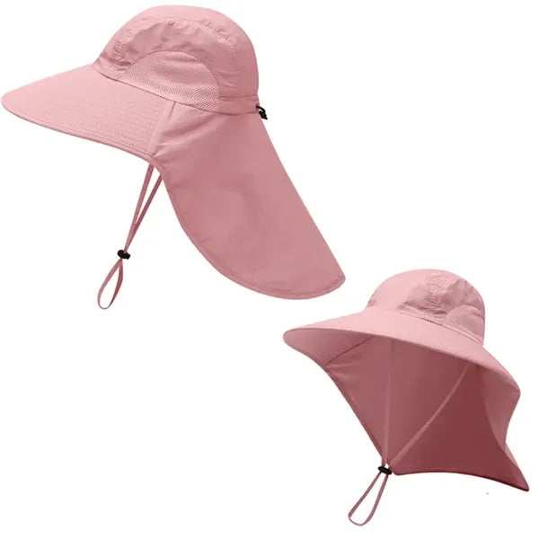 Wide Brim Sun Hat With Neck Flap