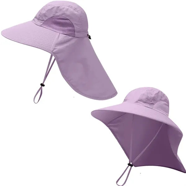 Wide Brim Sun Hat With Neck Flap