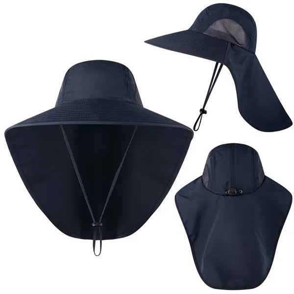 Wide Brim Sun Hat With Neck Flap
