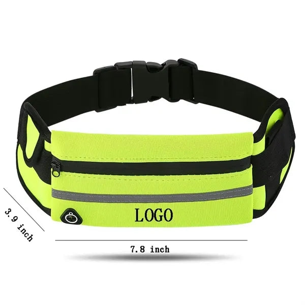 Sports Waist Belt Fanny Pack Zipper Closure & Bottle Holder