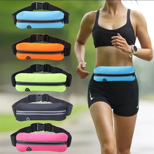 Sports Waist Belt Fanny Pack Zipper Closure & Bottle Holder