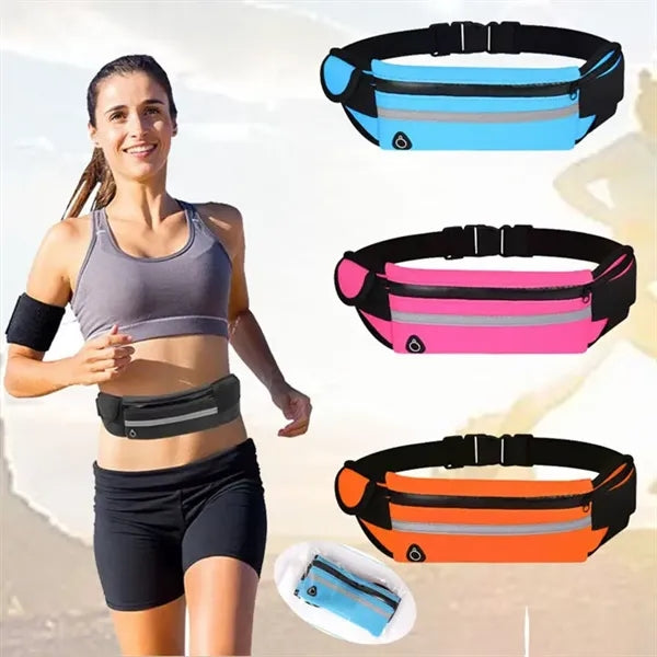 Sports Waist Belt Fanny Pack Zipper Closure & Bottle Holder