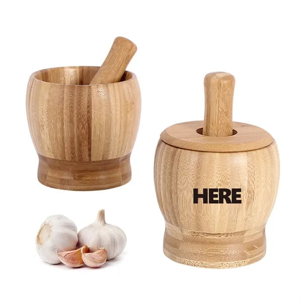 7.5OZ Wood Molcajete Muddler With Lid