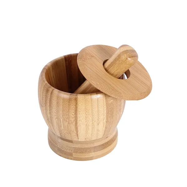 7.5OZ Wood Molcajete Muddler With Lid