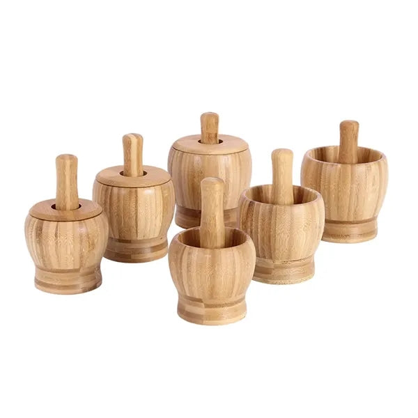 7.5OZ Wood Molcajete Muddler With Lid