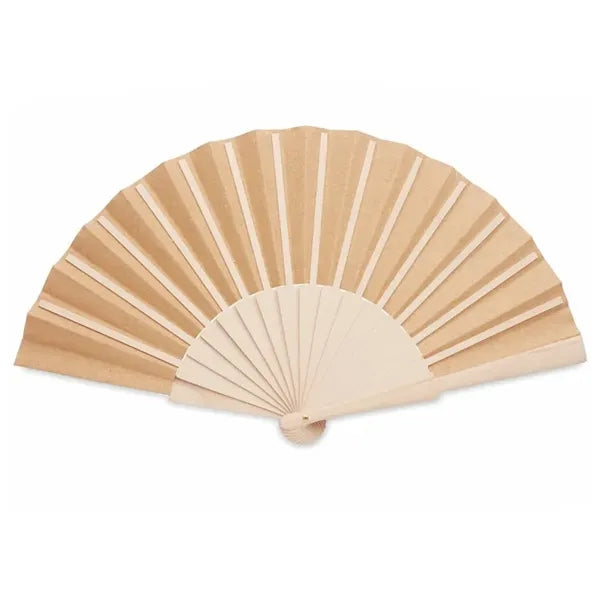 9"Eco-Friendly Folding Manual Wood Hand Fan With Cork Fabric