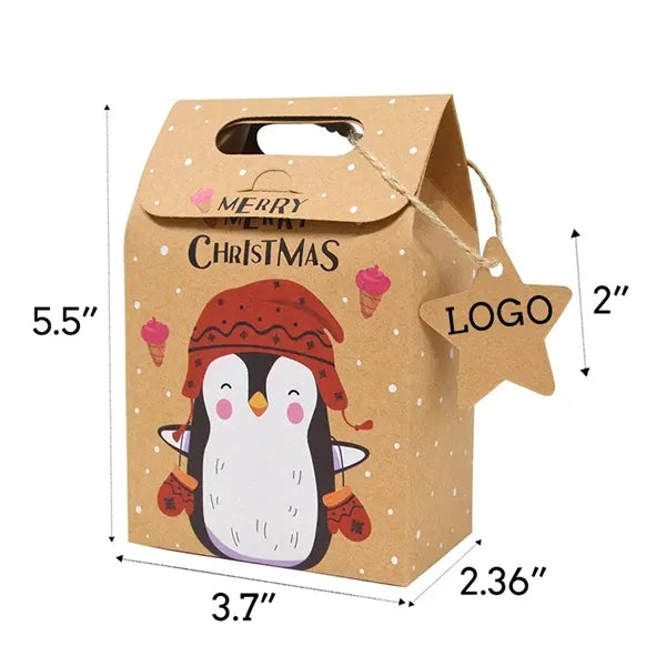 Christmas Candy Gift Wrap Bags 260g Kraft Paper Tote