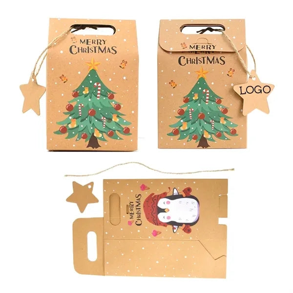 Christmas Candy Gift Wrap Bags 260g Kraft Paper Tote