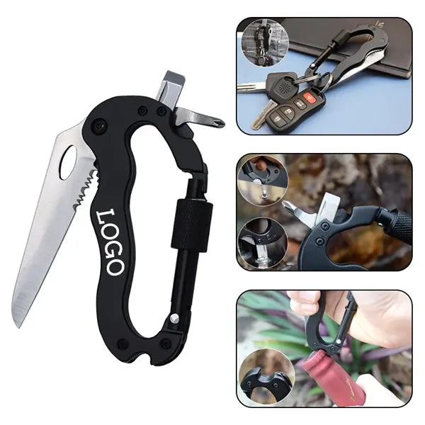 Versatile 5-in-1 D-Ring Aluminum Alloy Mountaineering Buckle