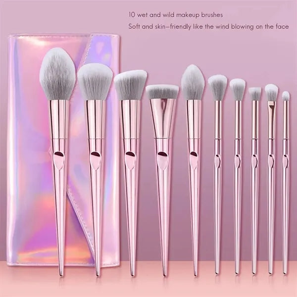Beauty Blenders Cosmetic Bag Set With 10pcs Makeup Brush Kit