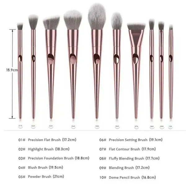 Beauty Blenders Cosmetic Bag Set With 10pcs Makeup Brush Kit