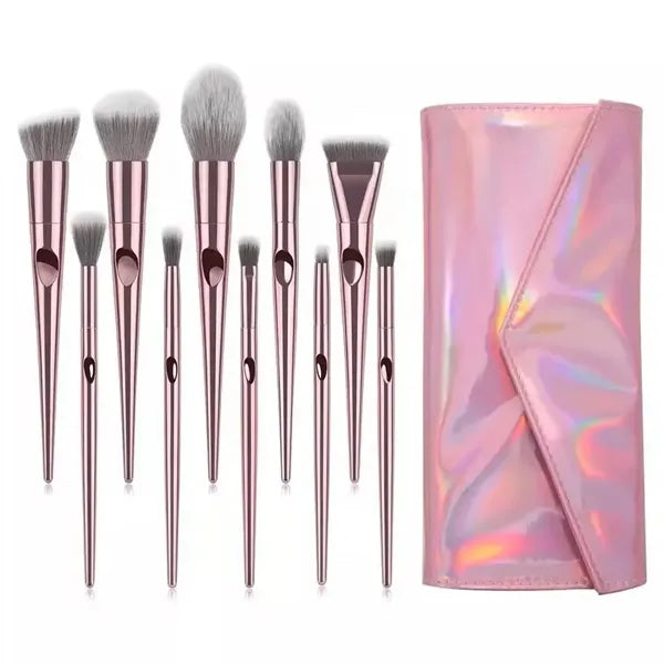 Beauty Blenders Cosmetic Bag Set With 10pcs Makeup Brush Kit