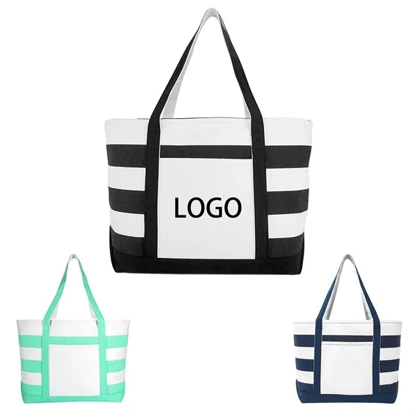 Striped Boat Tote Bag