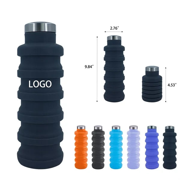 17oz Collapsible Silicone Foldable Water Bottle for Travel