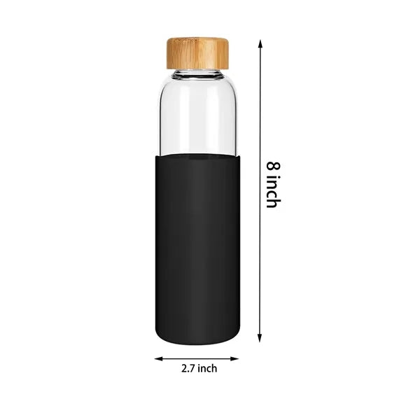Water Bottle With Bamboo Lid And Silicone Protective Sleeve