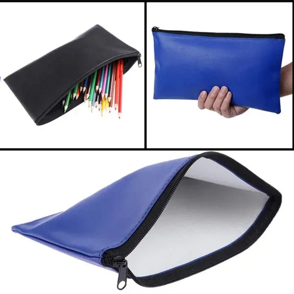 Zipper PU Leather Bank Deposit Bag