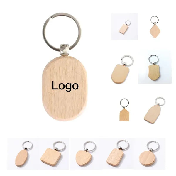 Wooden Keychain with Logo for Branding and Gift