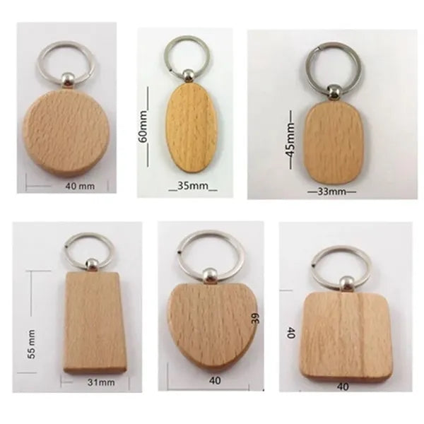 Wooden Keychain with Logo for Branding and Gift