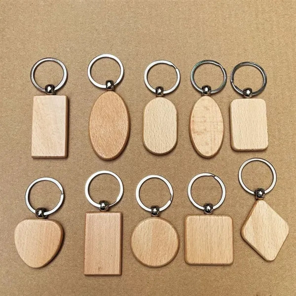 Wooden Keychain with Logo for Branding and Gift