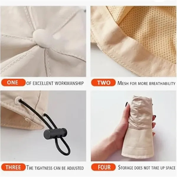 Outdoor Uv Protection Hollow Top Wide Brim Sun Hat for Women
