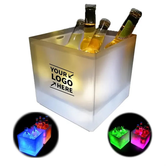 3.5L LED Multi-Color Light Up Square Cooler Ice Bucket