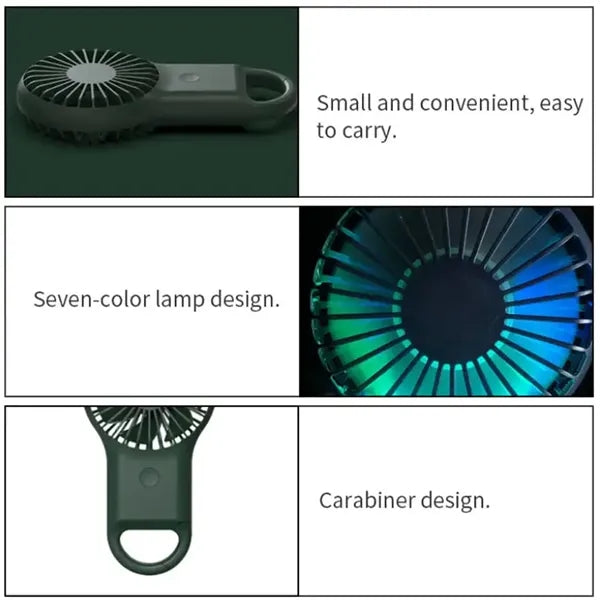 Mini Portable Rechargeable Fan With Carabiner