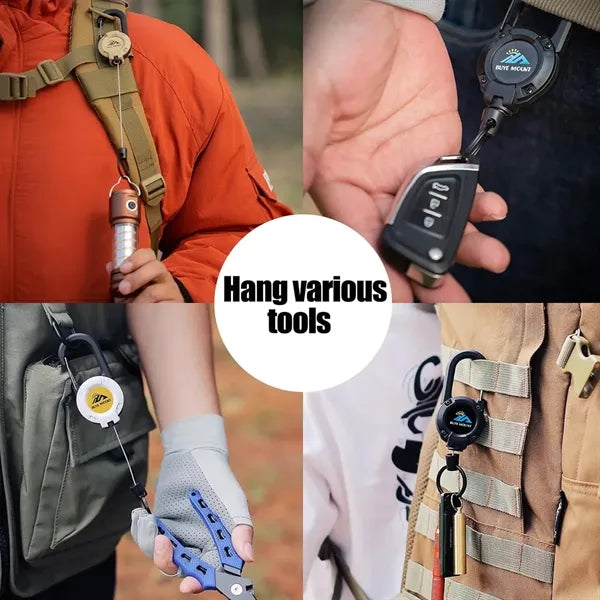 Retractable Keychain Clip Id Holder