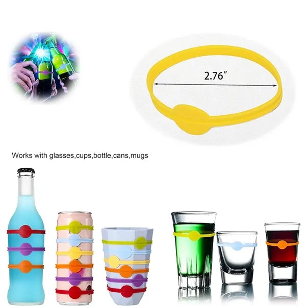 12 Pieces Colorful Silicone Wine Drink Markers